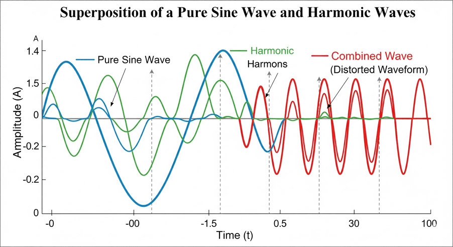 Minh họa sự chồng chập sóng hài